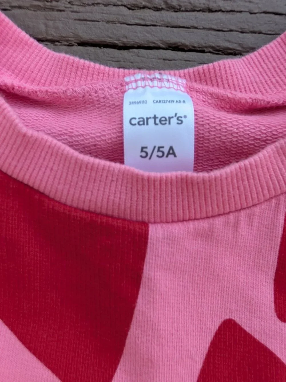 Carter's Valentine Heart Print Long Sleeve Layered Sweater Dress Girl Size 5/5A